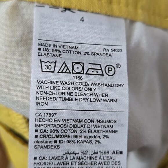 Old Navy Mid-Rise Twill Everyday Short 5" Flat Front Pocket Chino Stretch Yellow - Picture 5 of 7